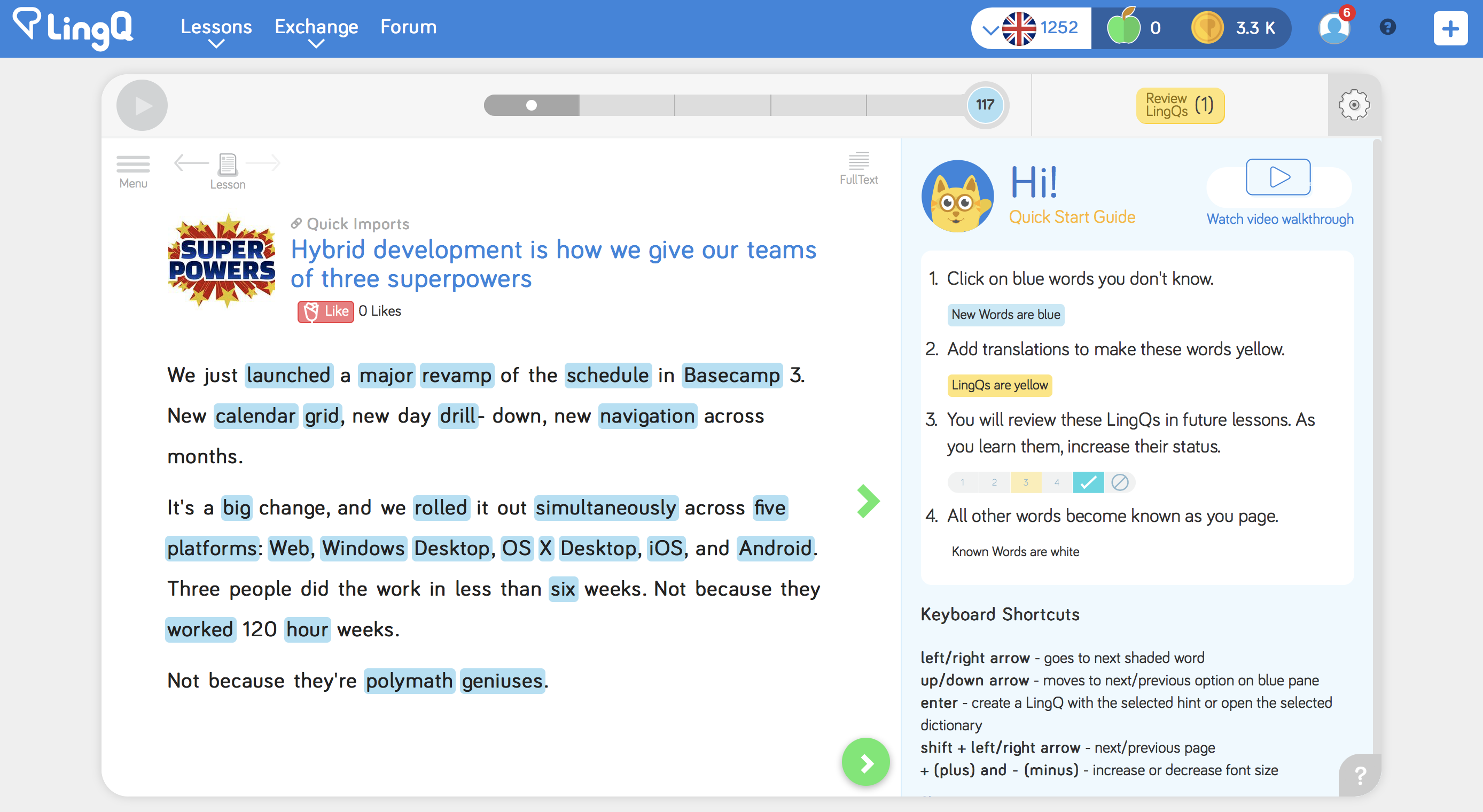 LingQ Interface